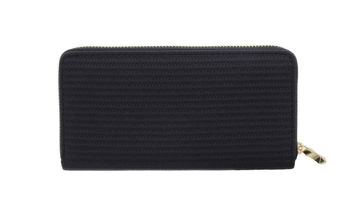 Embossed Rectangular Zipper Wallet