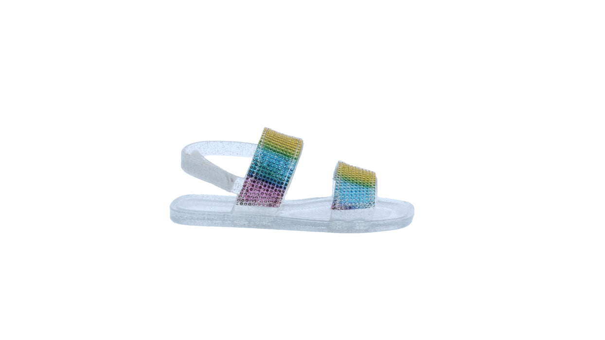 Girls Plastic Multicolored Rhinestone Sandal