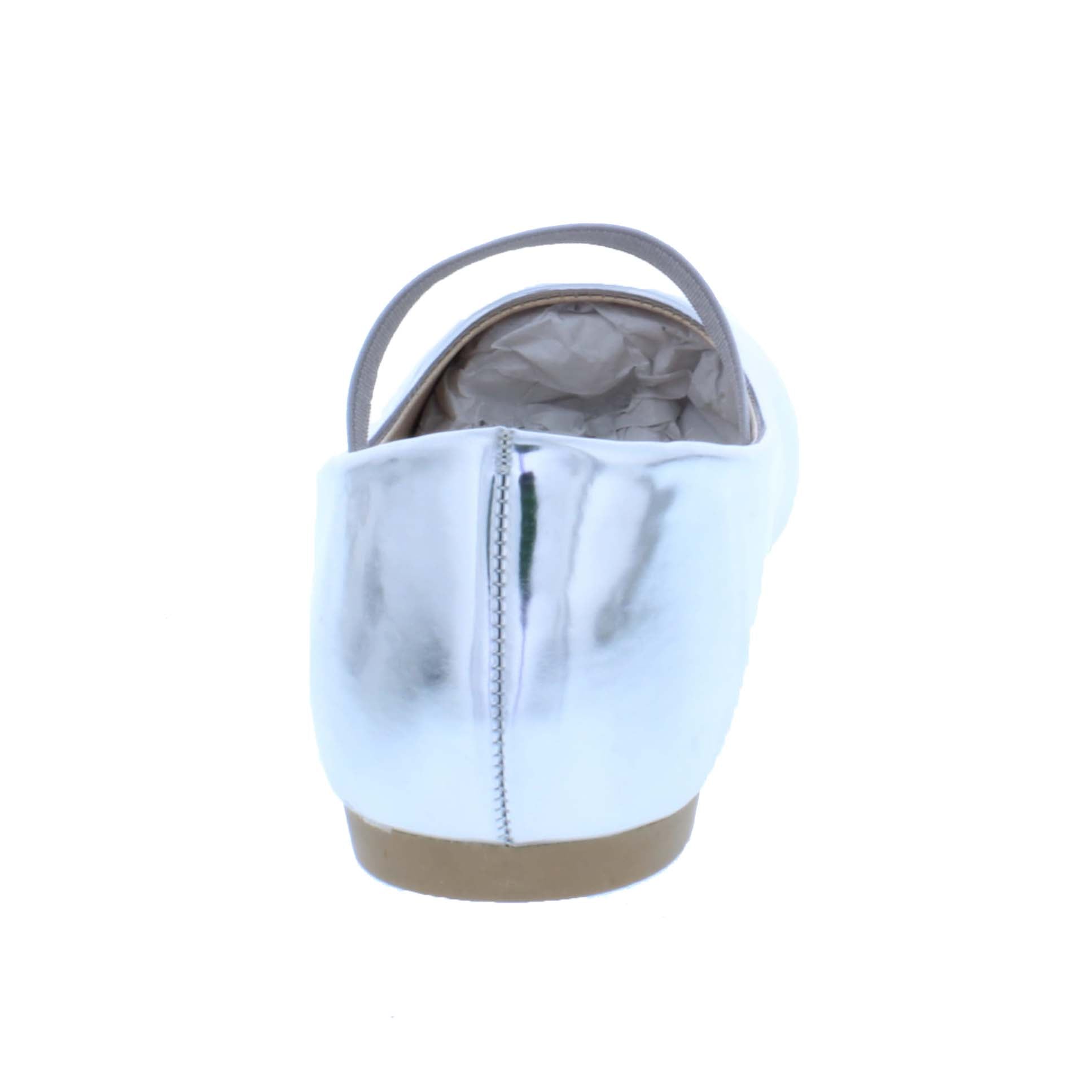 Girls Faux Leather Ballerina with Elastic