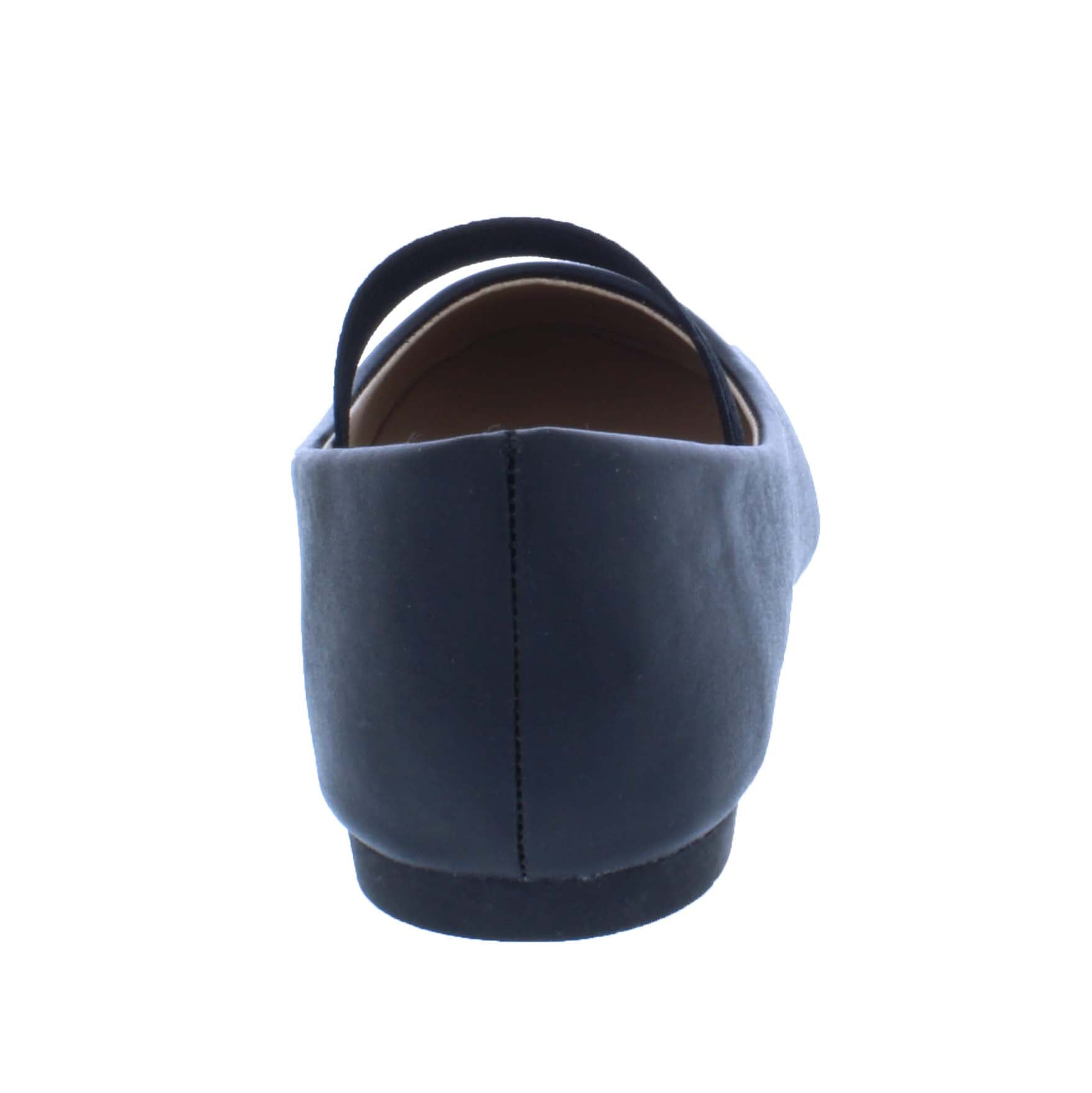 Girls Faux Leather Ballerina with Elastic
