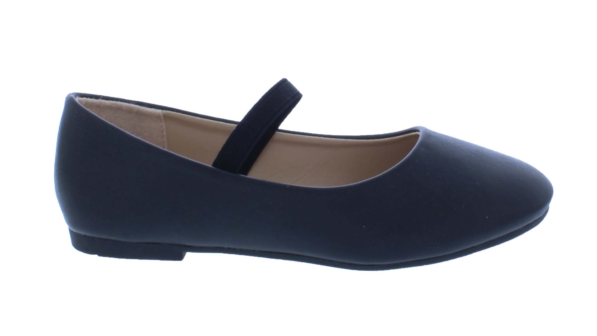 Girls Faux Leather Ballerina with Elastic