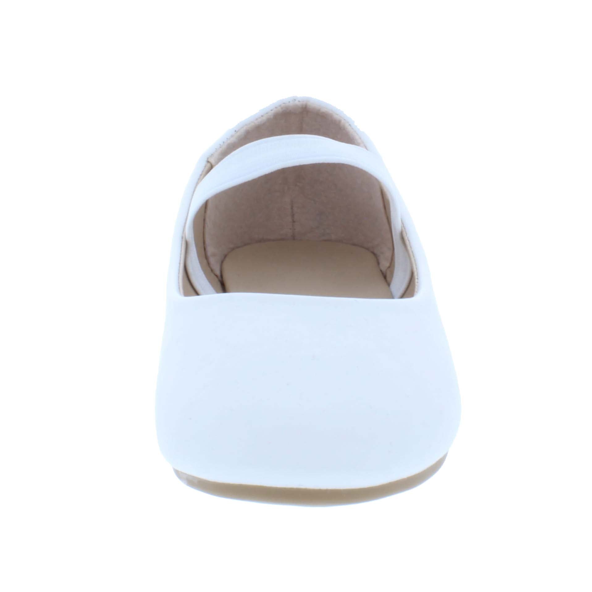 Girls Faux Leather Ballerina with Elastic