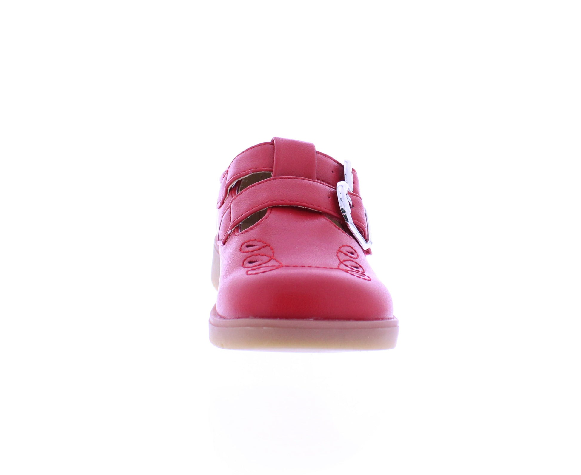 Girls Faux Buckle School Shoe