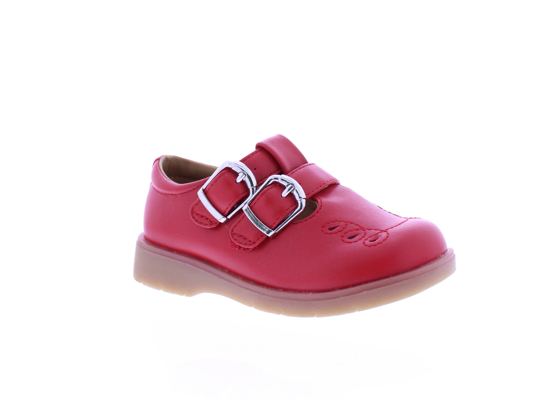 Girls Faux Buckle School Shoe