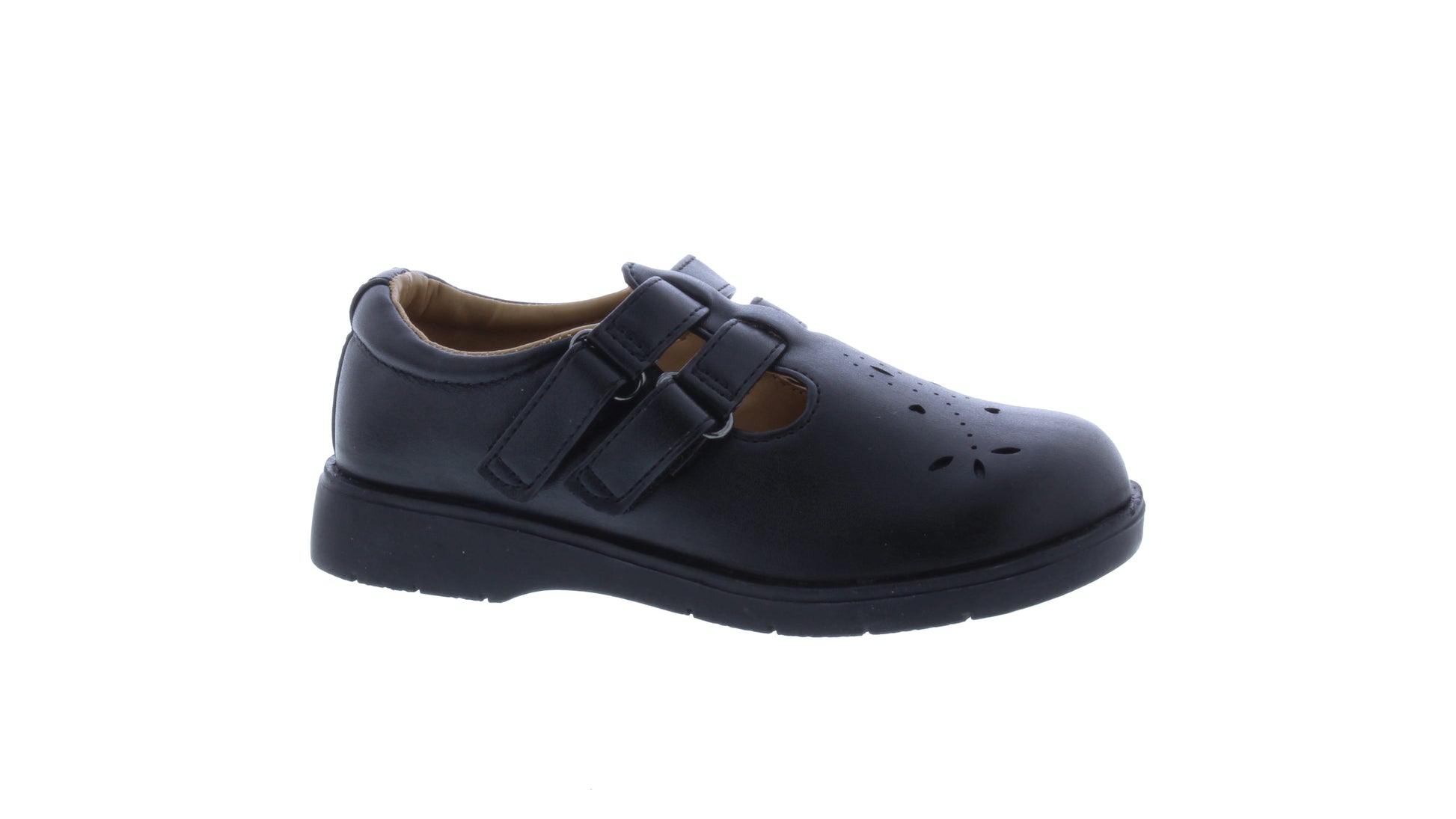 Girls Double Velcro School Shoe