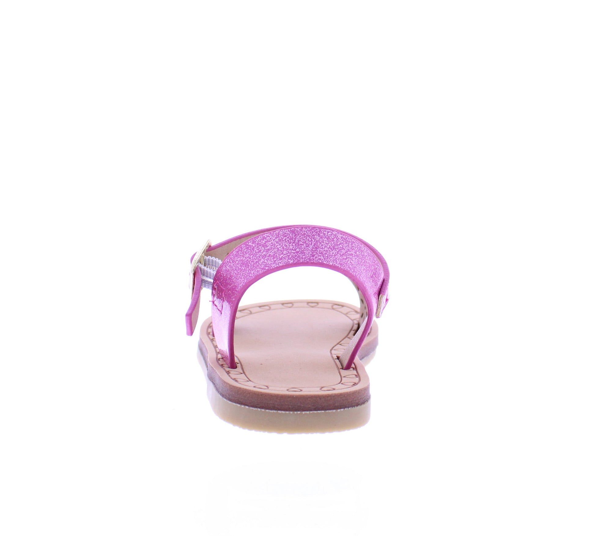 Girls Glitter Sandal with Laser Cut Flowers