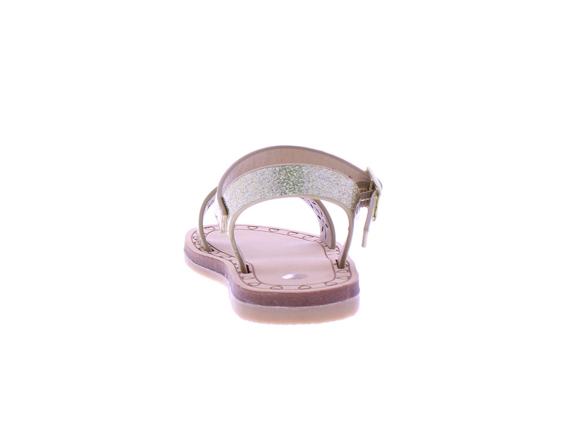 Girls Glitter Sandal with Laser Cut Flowers
