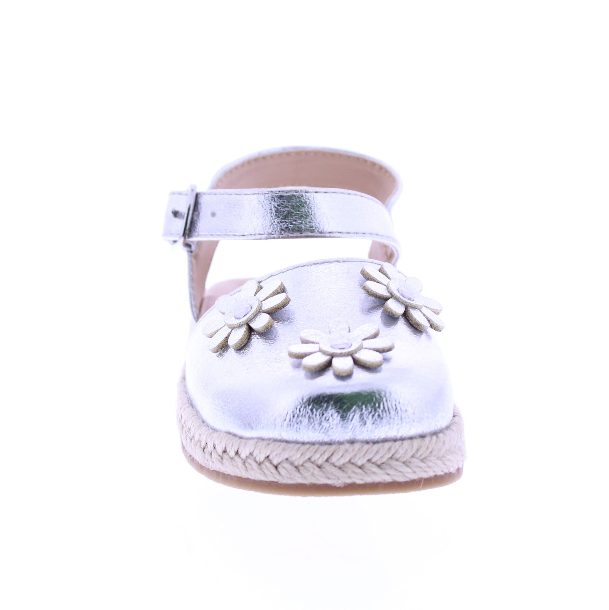 Girls Maryjane Sandal with Floral Appliqués
