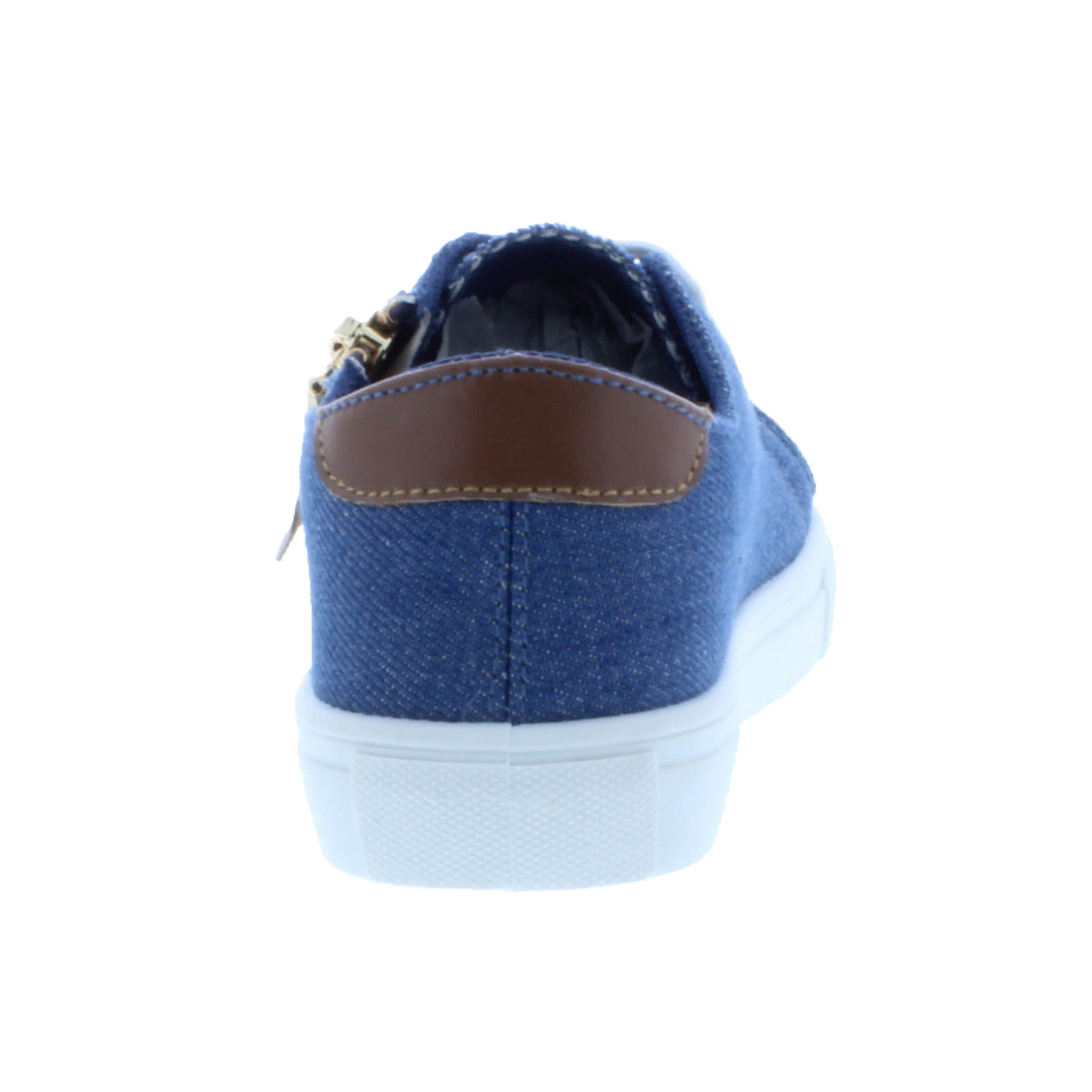 Zapatilla deportiva de tela con cordones y cremallera decorativa para niñas