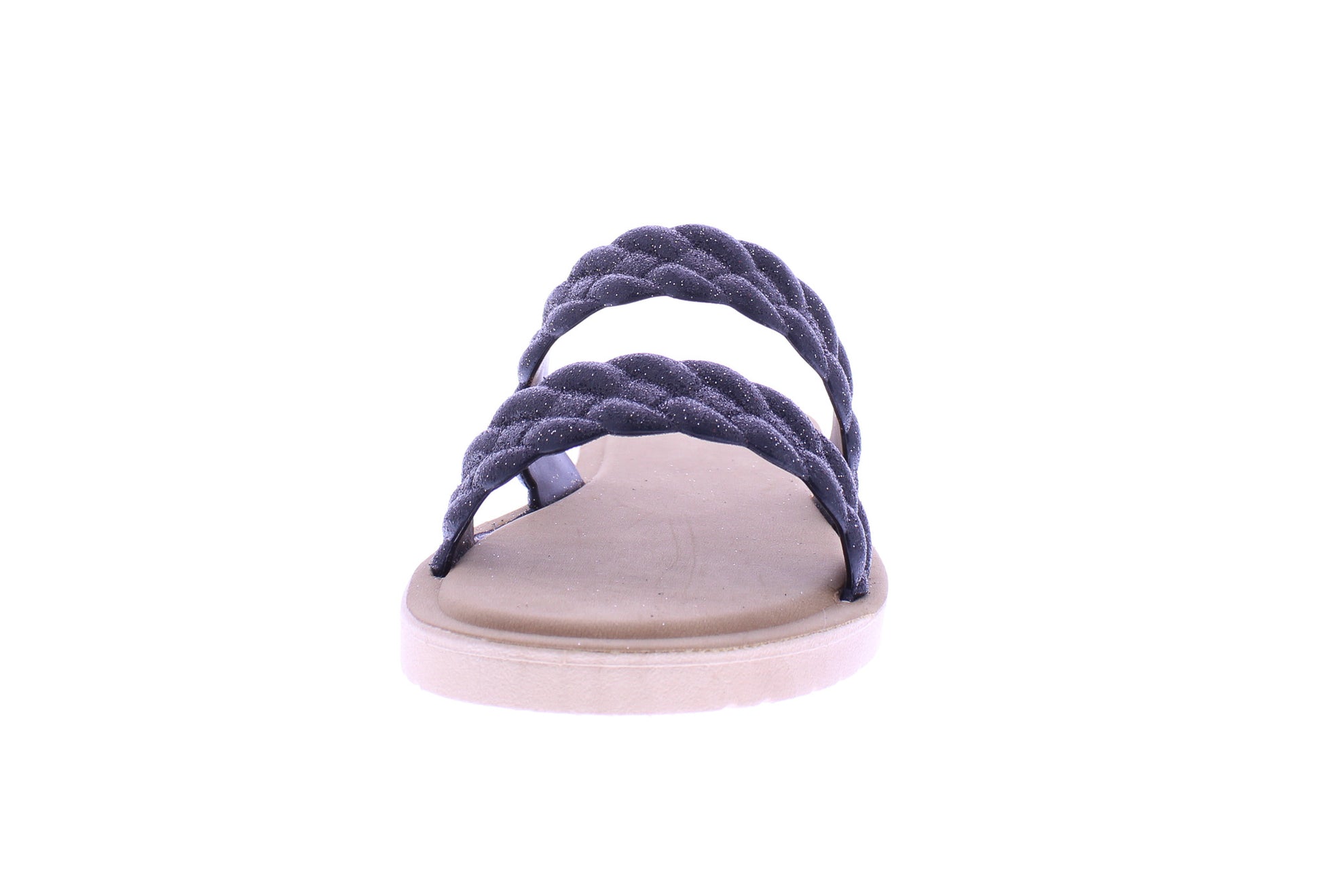 Women Double Braided Band Glitter Slip On