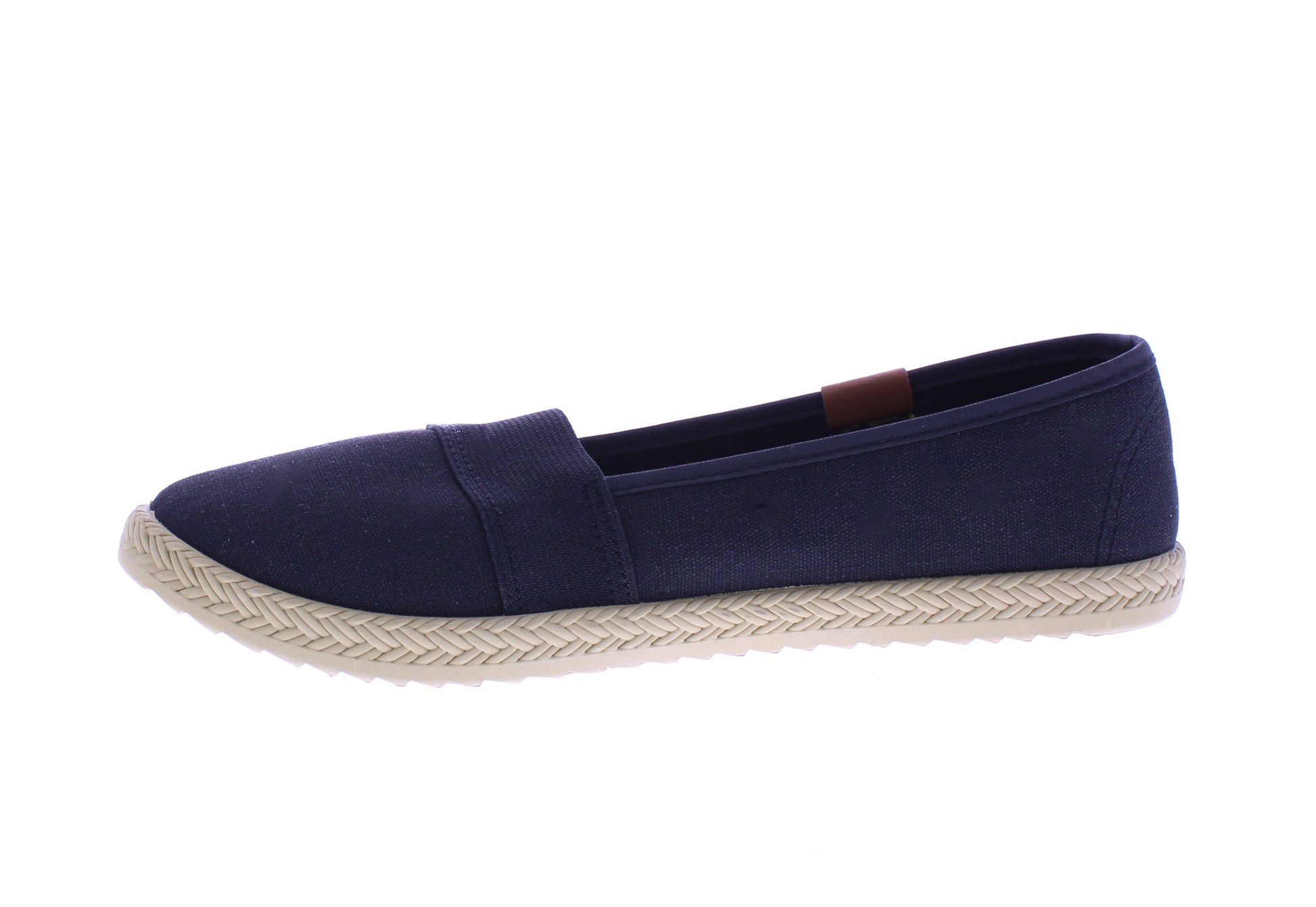 Zapatillas sin cordones de tela para mujer con elástico