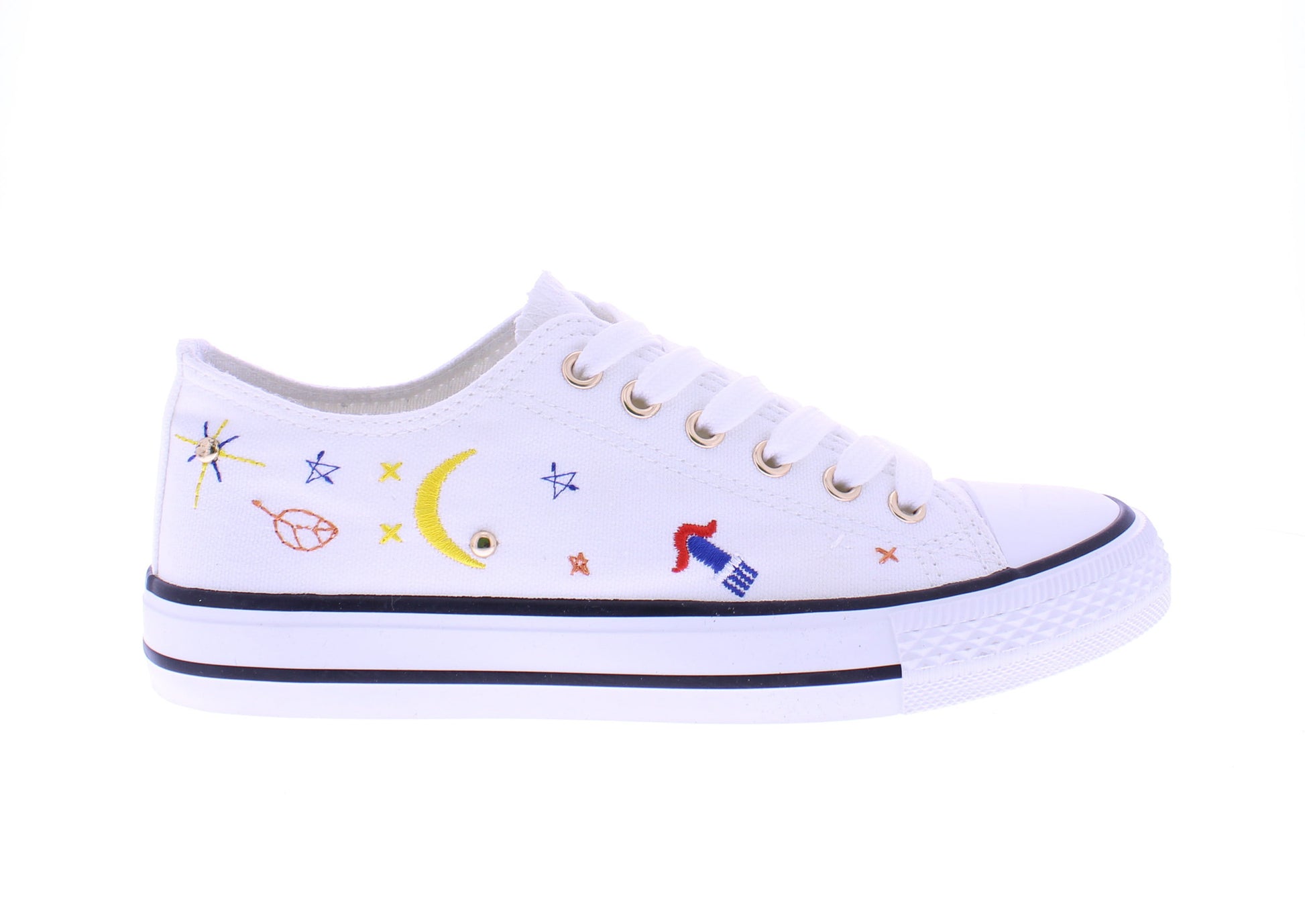Women Canvas Sneaker with Astronomy Stitched Designs
