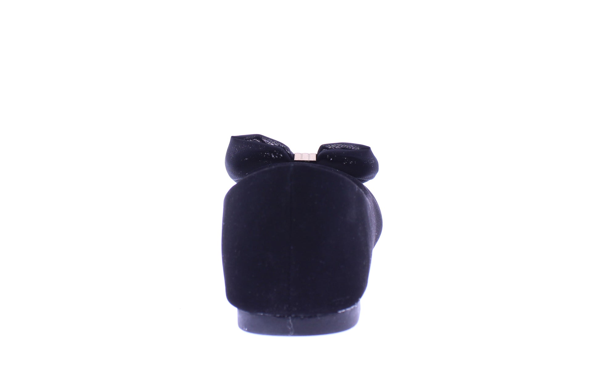 Women Suede Ballerina with Chiffon Bow