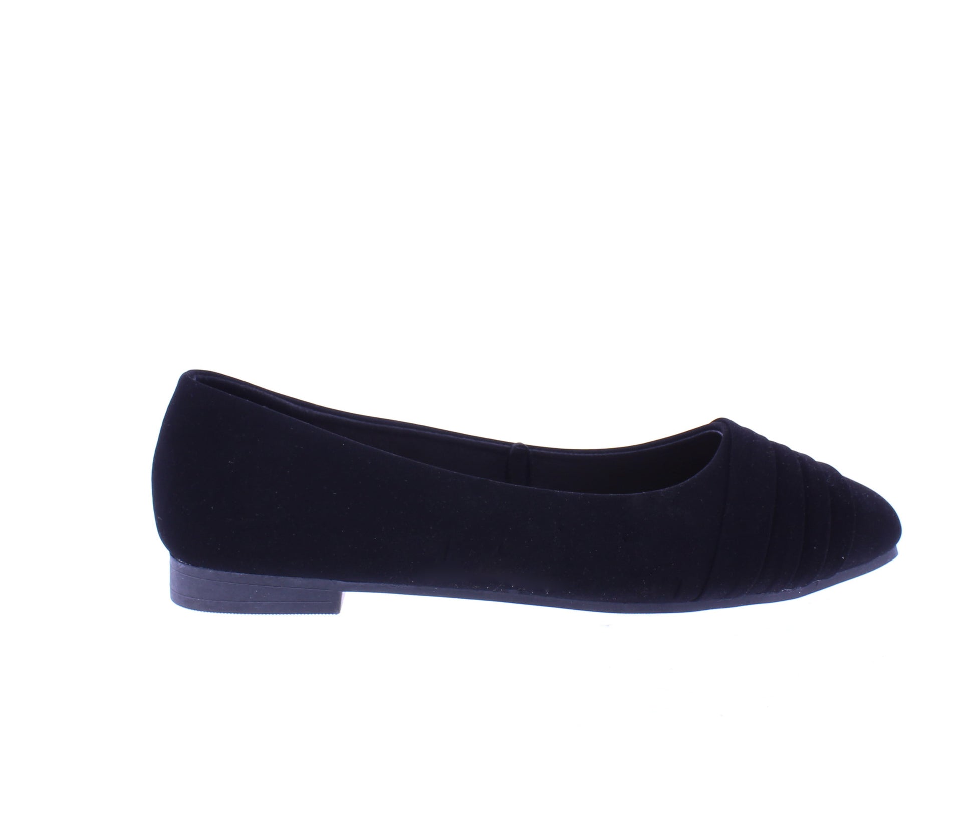 Women Suede Ballerina with Pleats