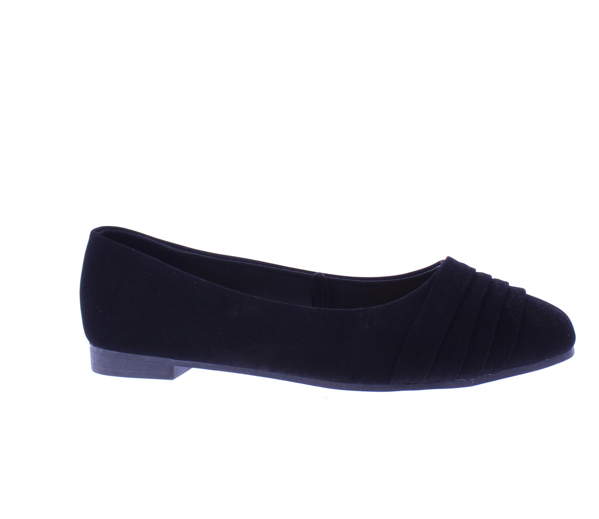 Women Suede Ballerina with Pleats