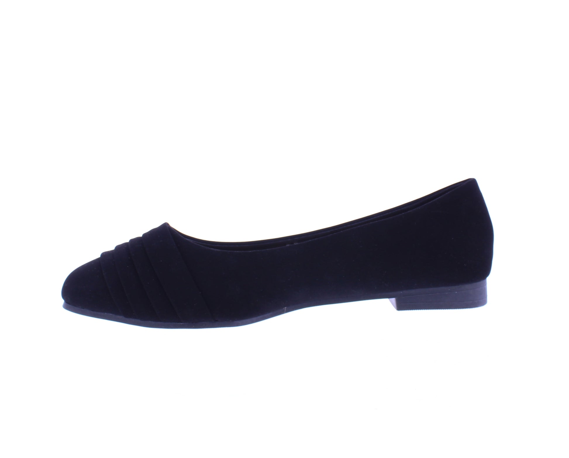 Women Suede Ballerina with Pleats