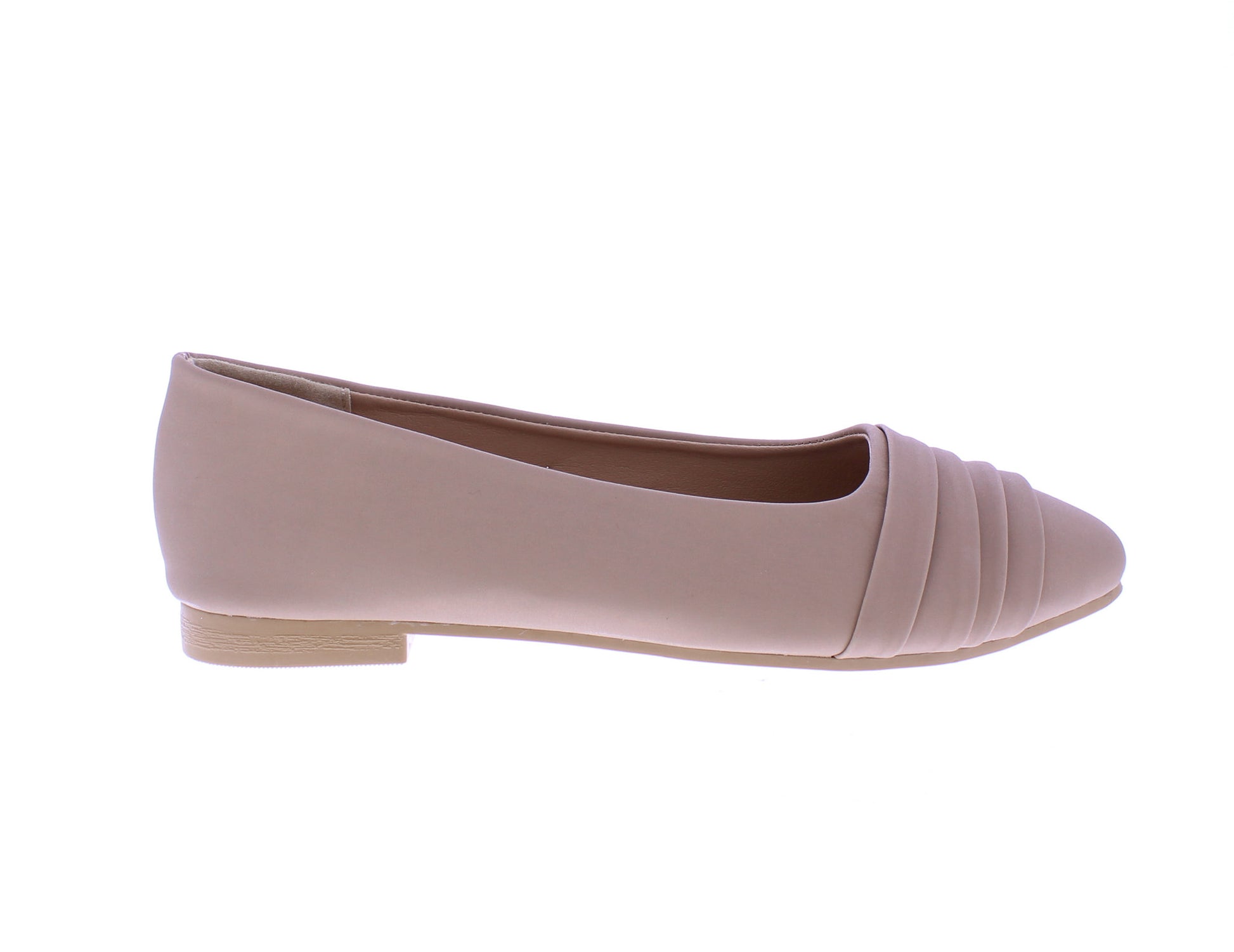 Women Suede Ballerina with Pleats