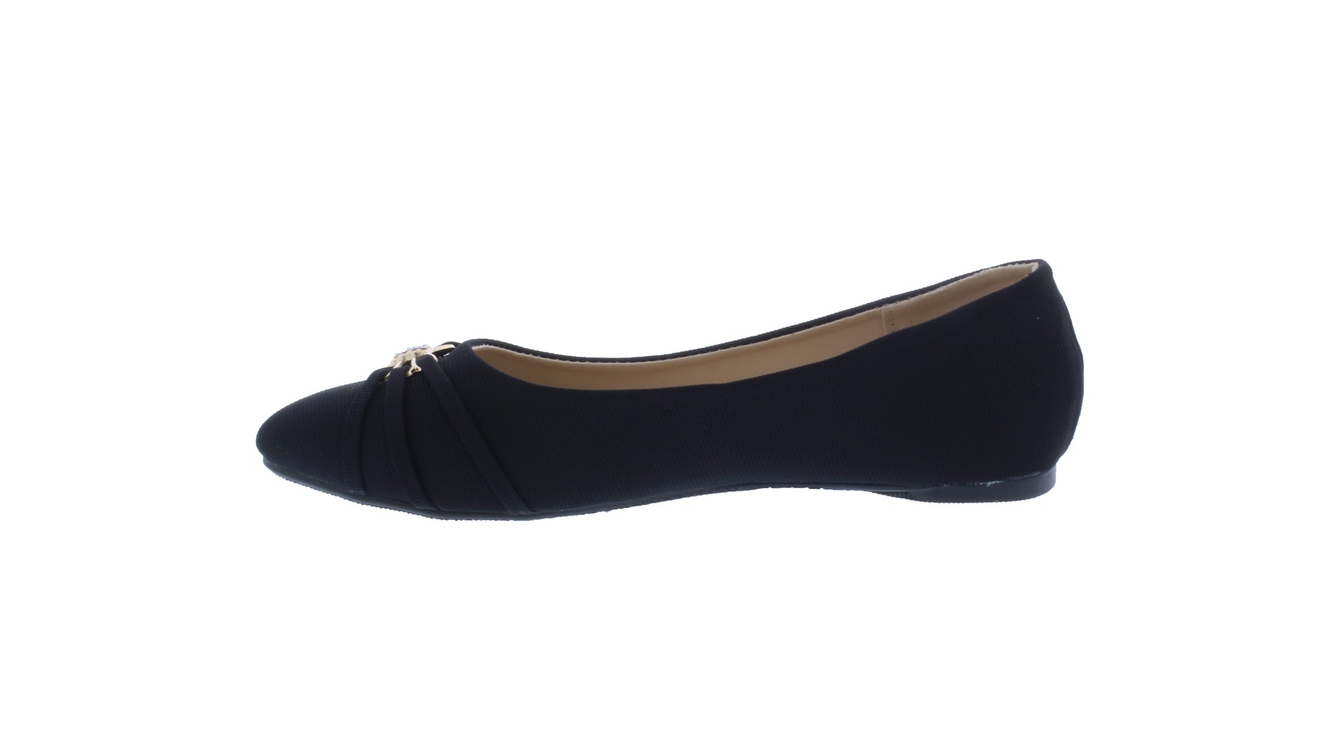 Women Fabric Flat with Rounded Tip
