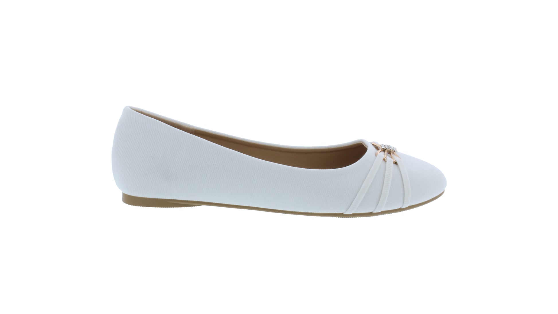 Women Fabric Flat with Rounded Tip