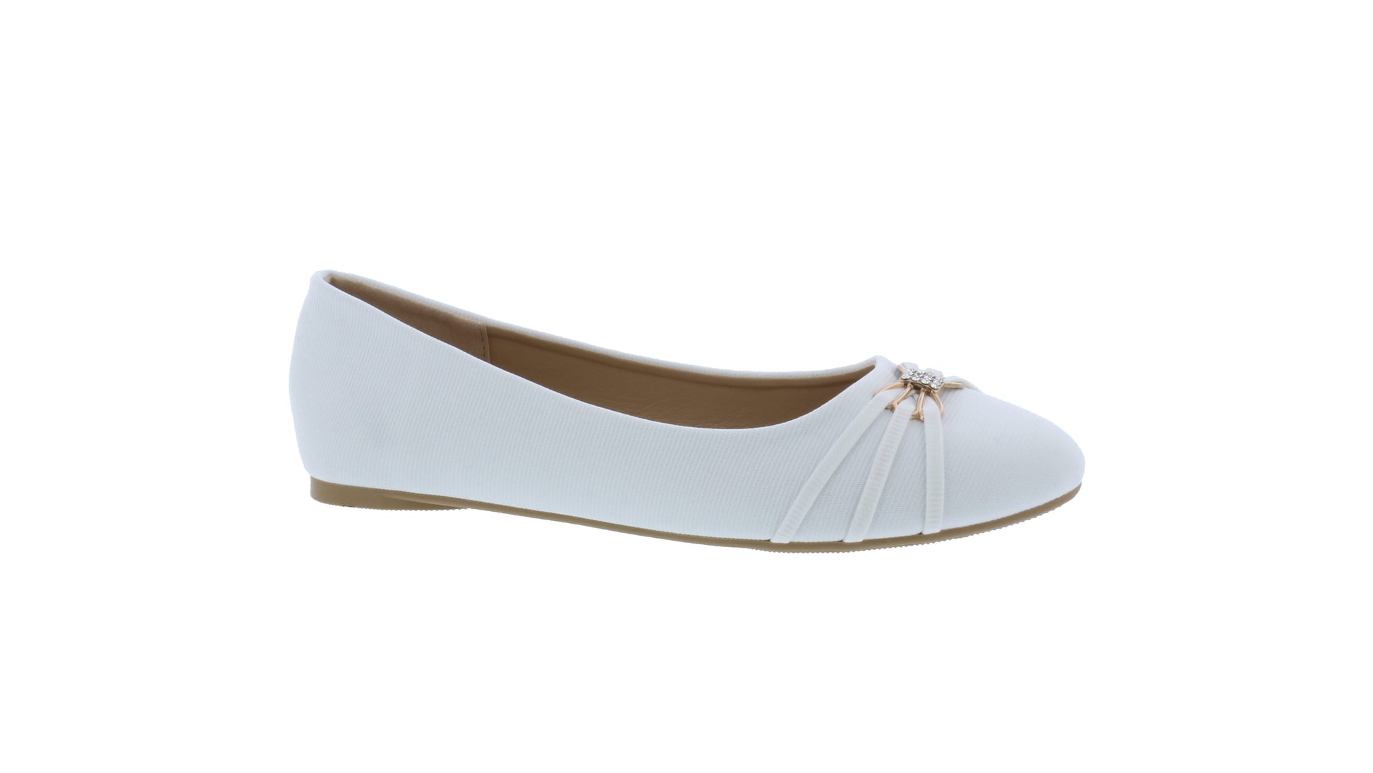 Women Fabric Flat with Rounded Tip
