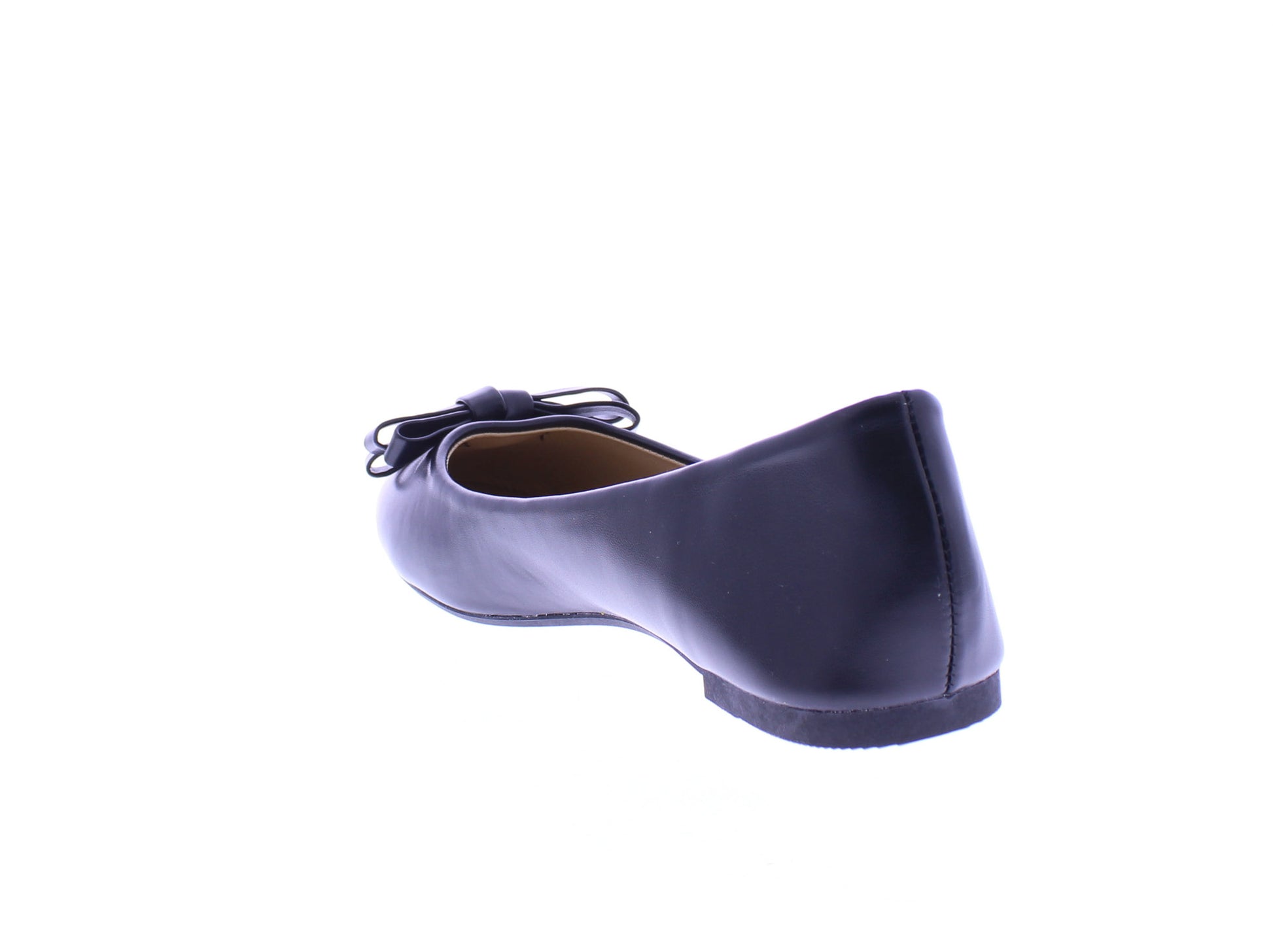 Women Faux Leather Ballerina with Elaborate Bow