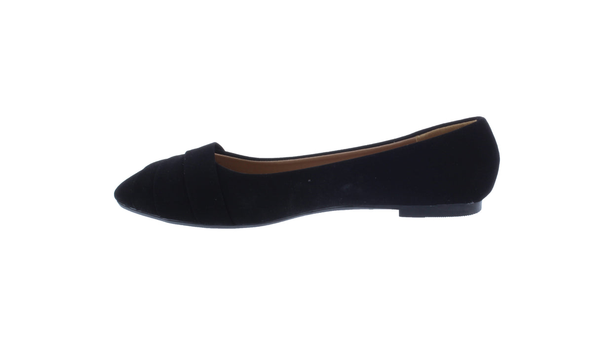 Women Suede Flat with Rounded Tip