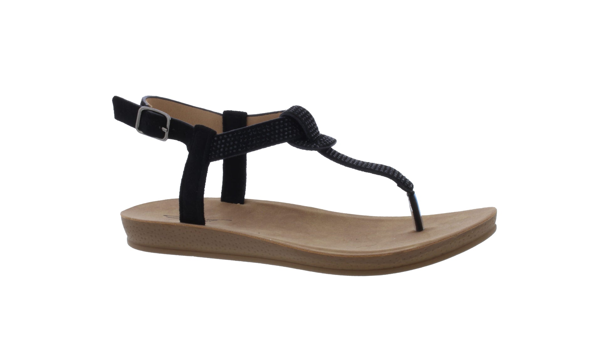 Women Microfiber and Rhinestone Sandal