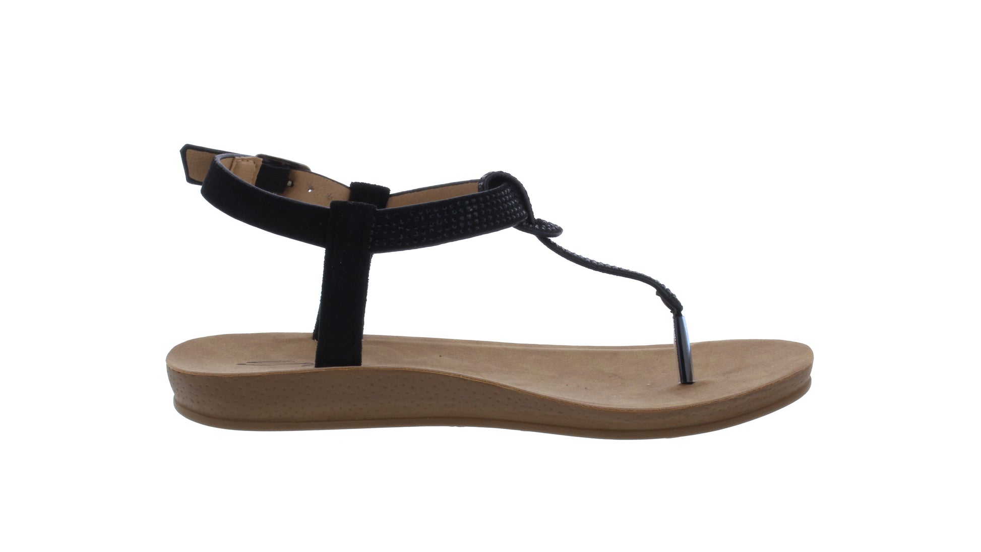 Women Microfiber and Rhinestone Sandal