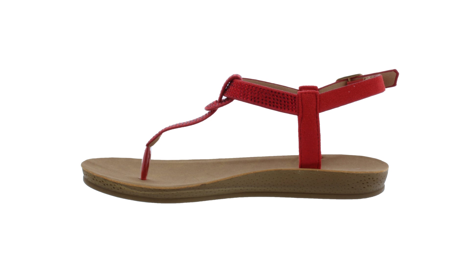 Women Microfiber and Rhinestone Sandal