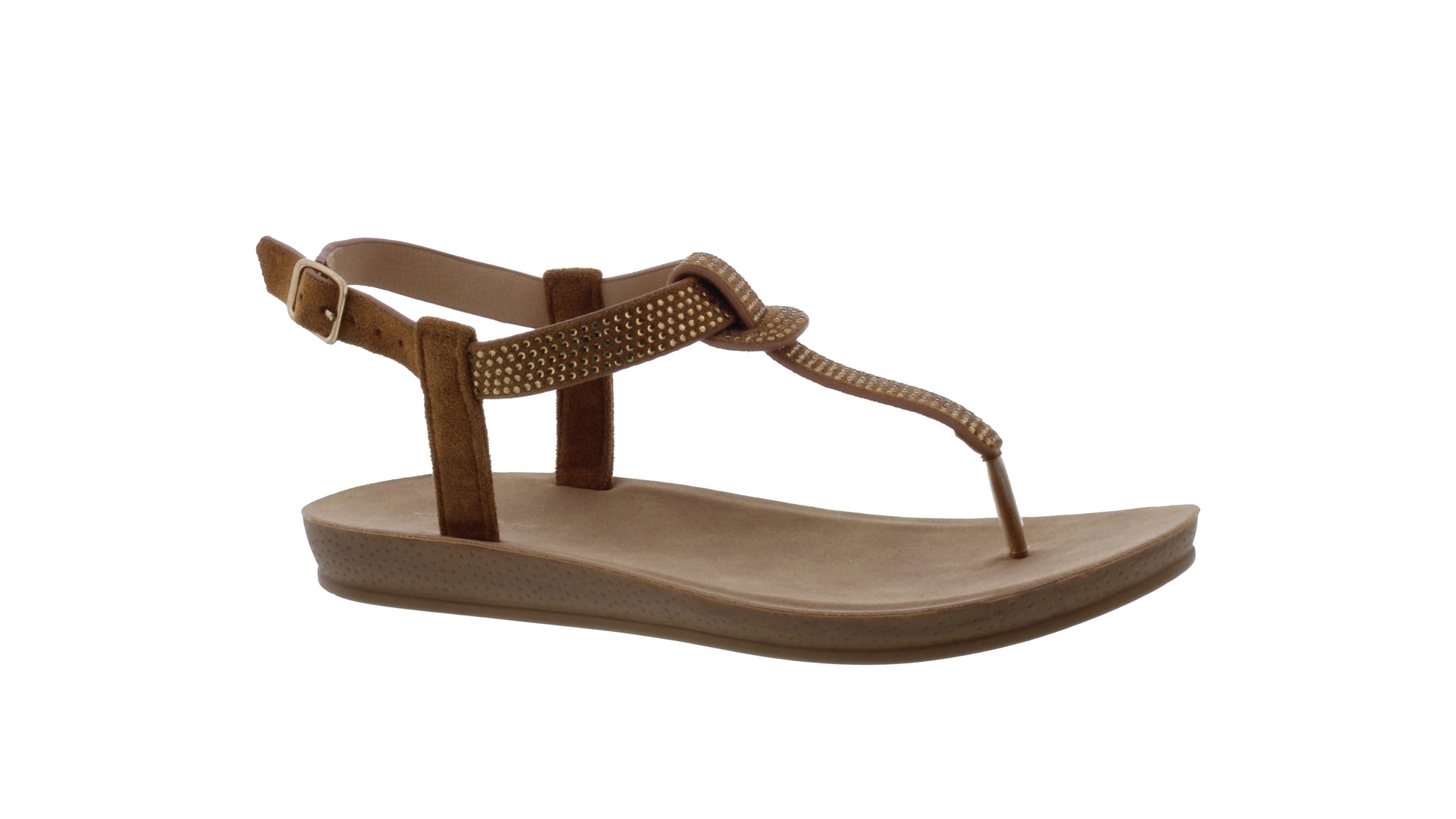 Women Microfiber and Rhinestone Sandal