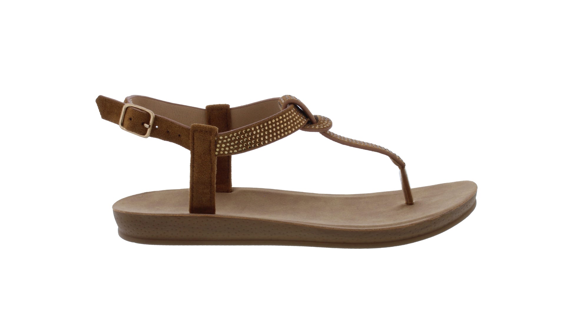 Women Microfiber and Rhinestone Sandal