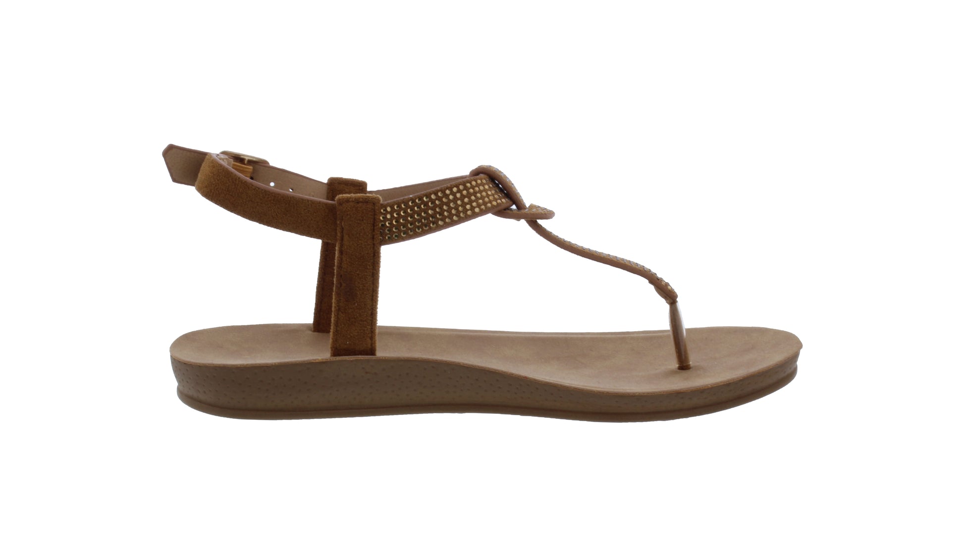 Women Microfiber and Rhinestone Sandal