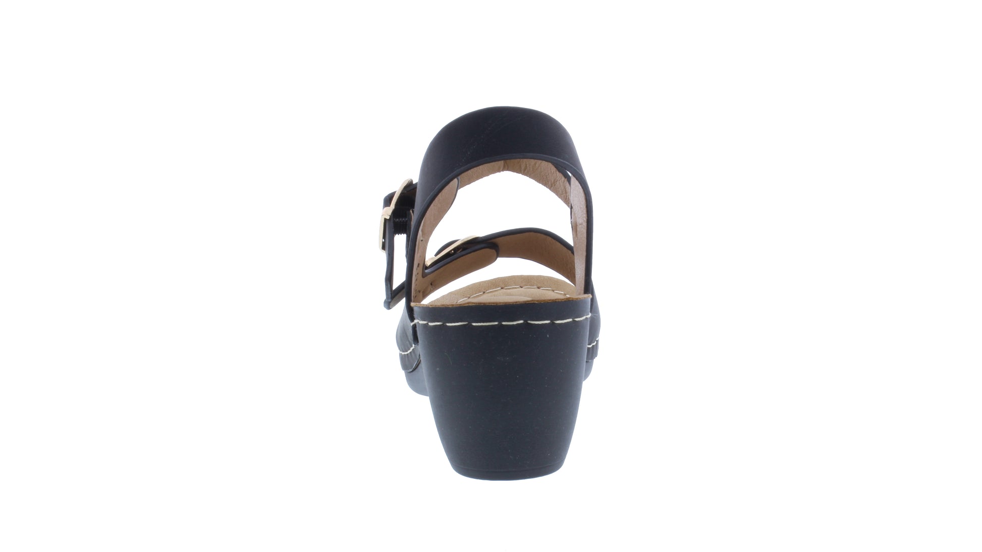 Women Suede Sandal with Buckle Closure