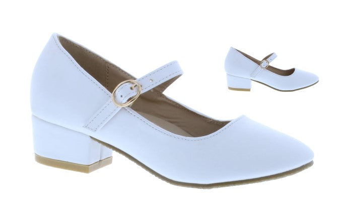 Girls Block Heel Ballerina
