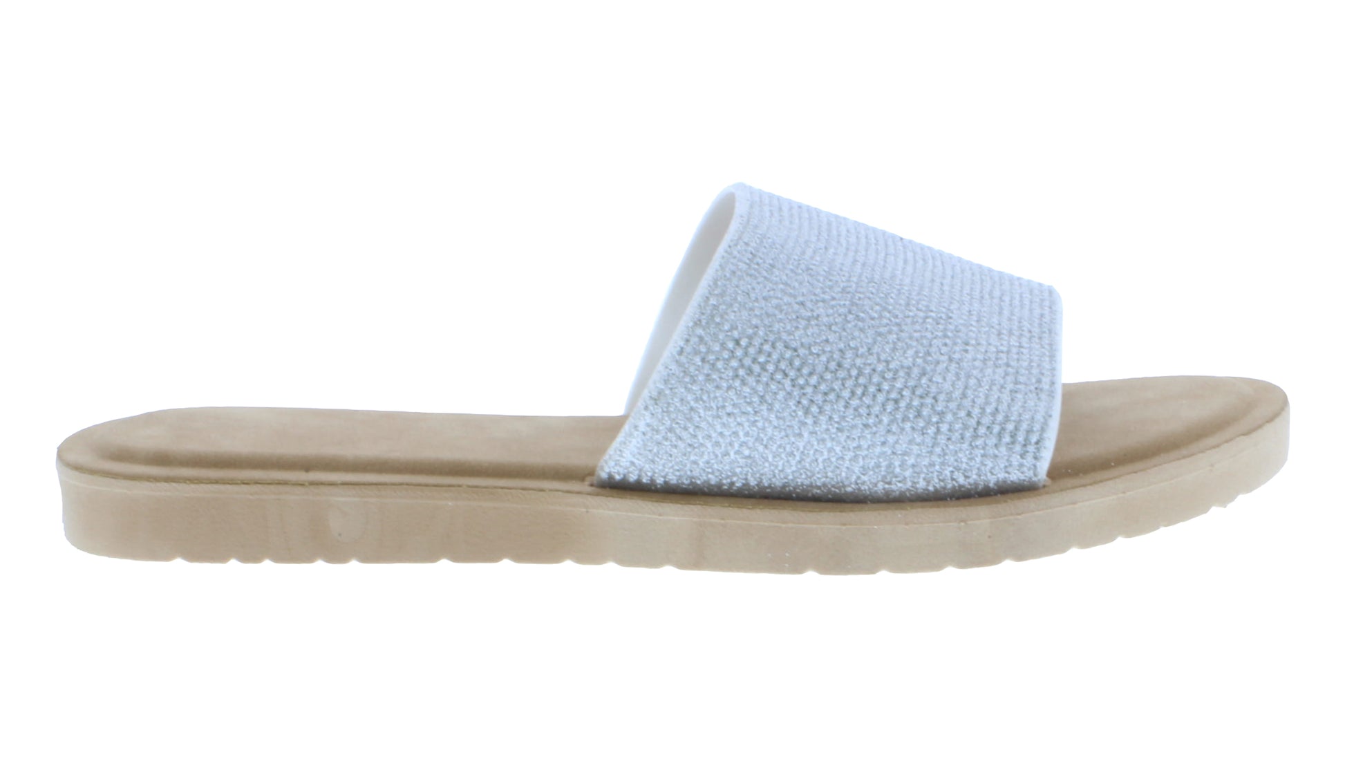 Sandalias de goma para mujer con purpurina