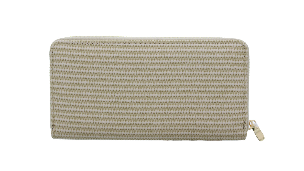 Embossed Rectangular Zipper Wallet