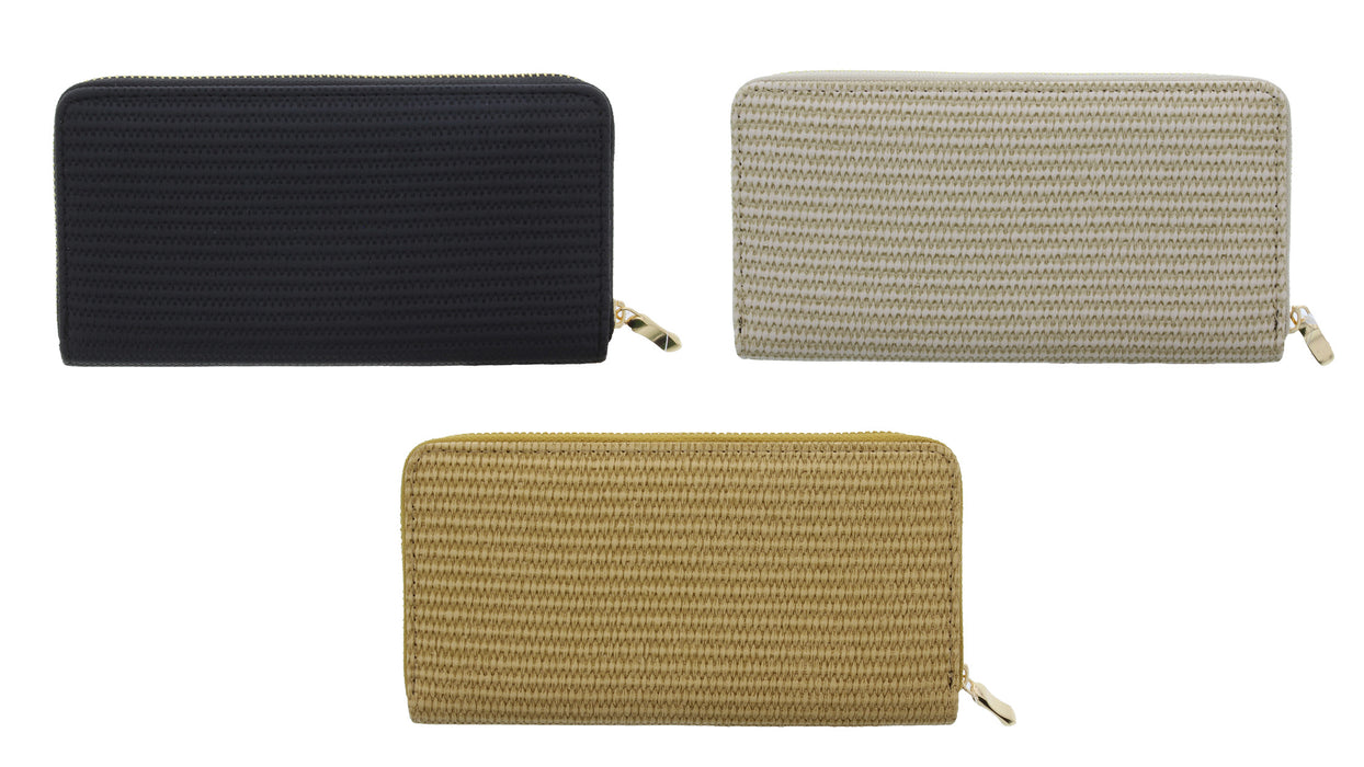 Embossed Rectangular Zipper Wallet