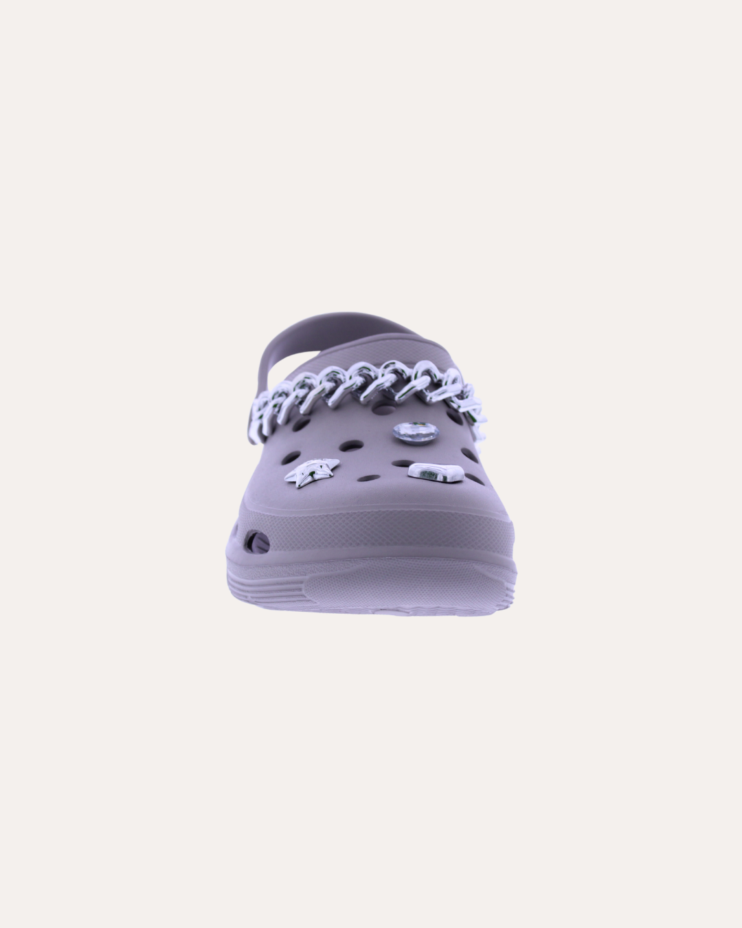 Women's EVA Clog with Silver Chain and Charms