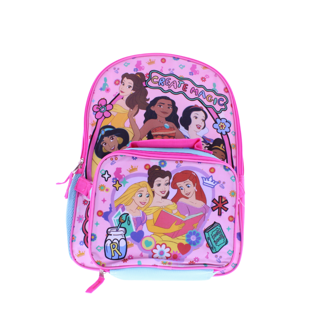 16” Disney Princess Backpack with Lunch kit