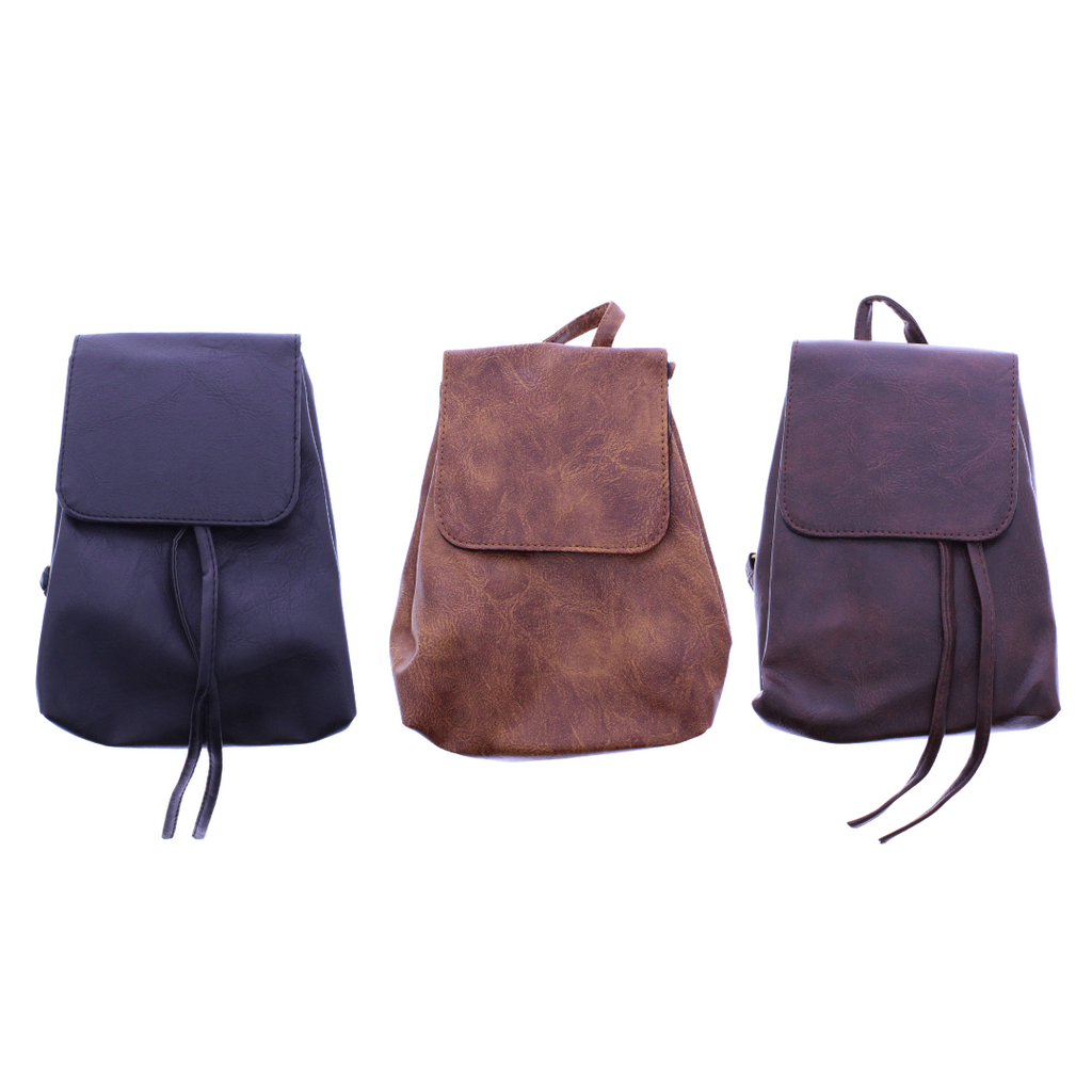 Mini Faux Leather Backpack