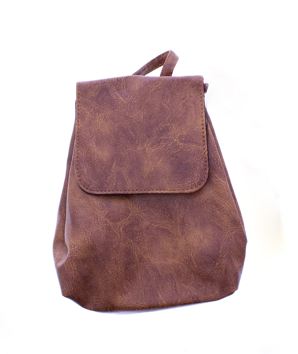 Mini Faux Leather Backpack