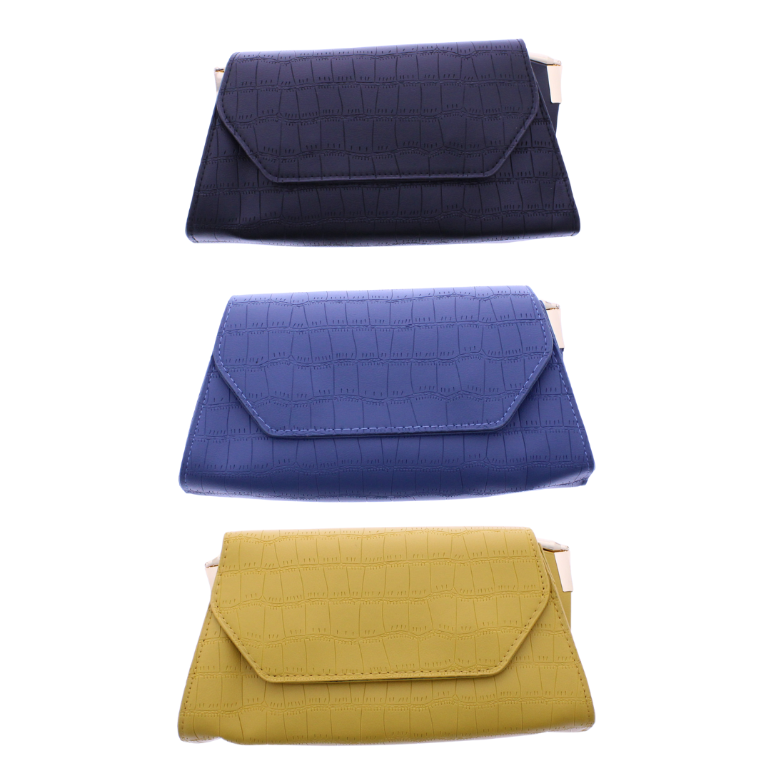 Croc-Textured Clutch