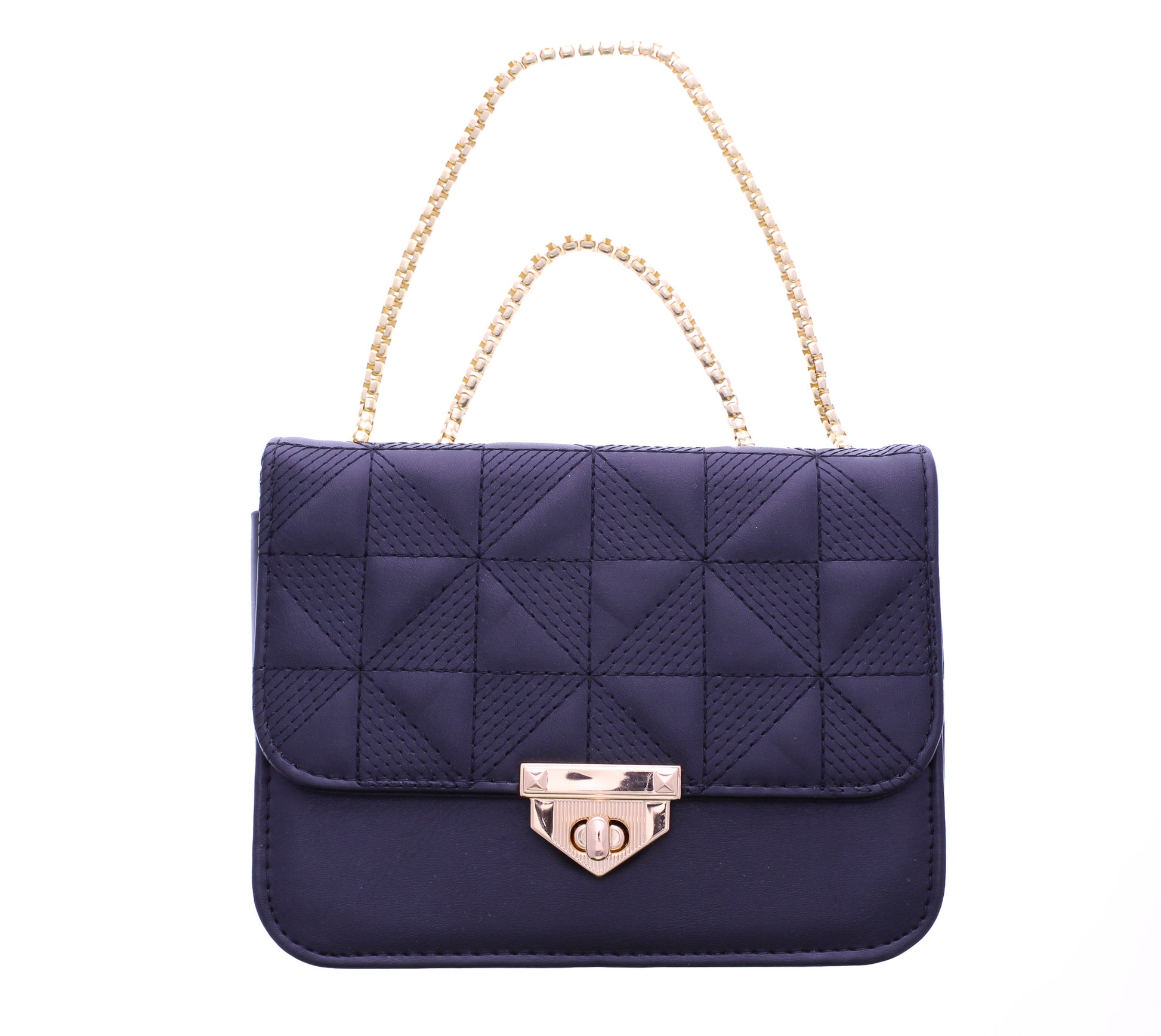 Small Clutch with Chain Strap and Stitching