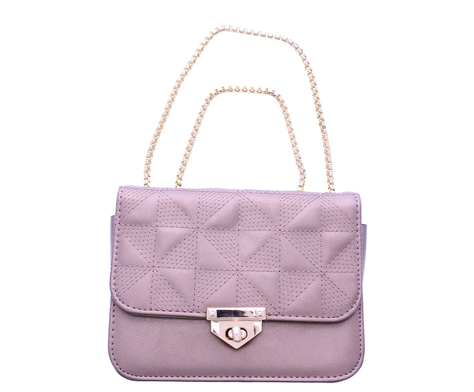 Small Clutch with Chain Strap and Stitching