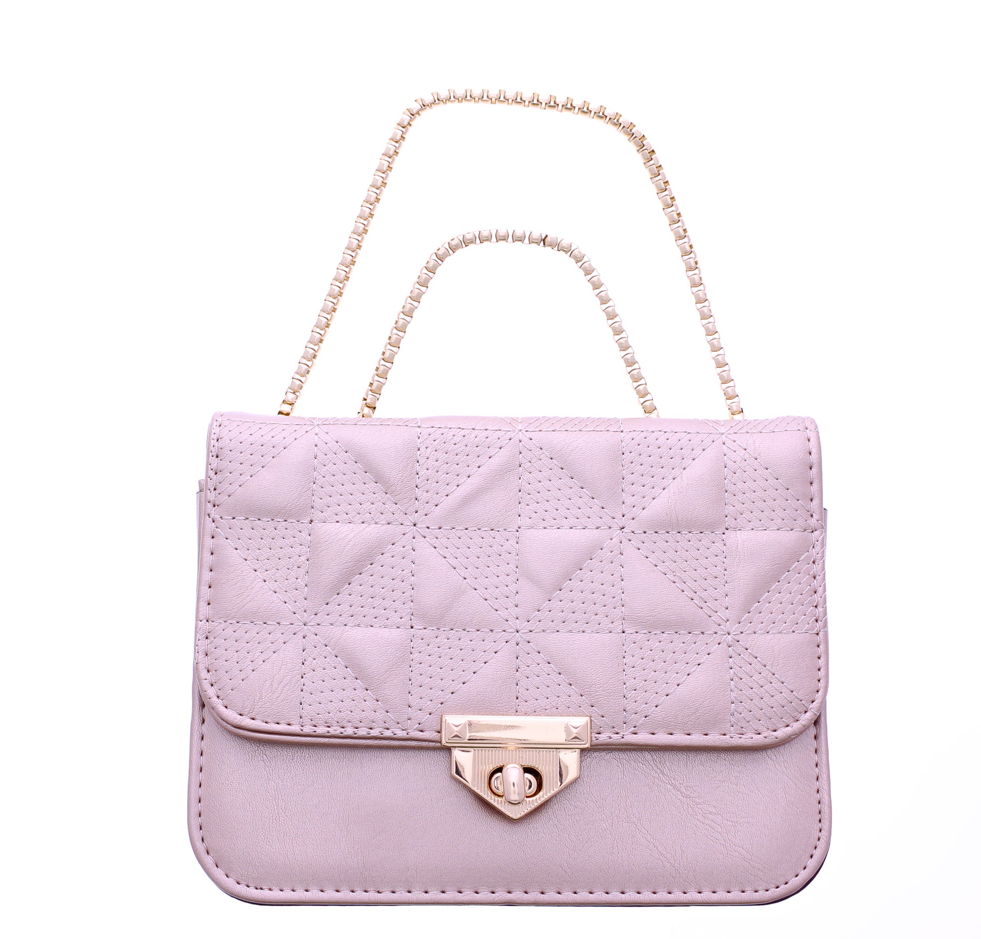 Small Clutch with Chain Strap and Stitching
