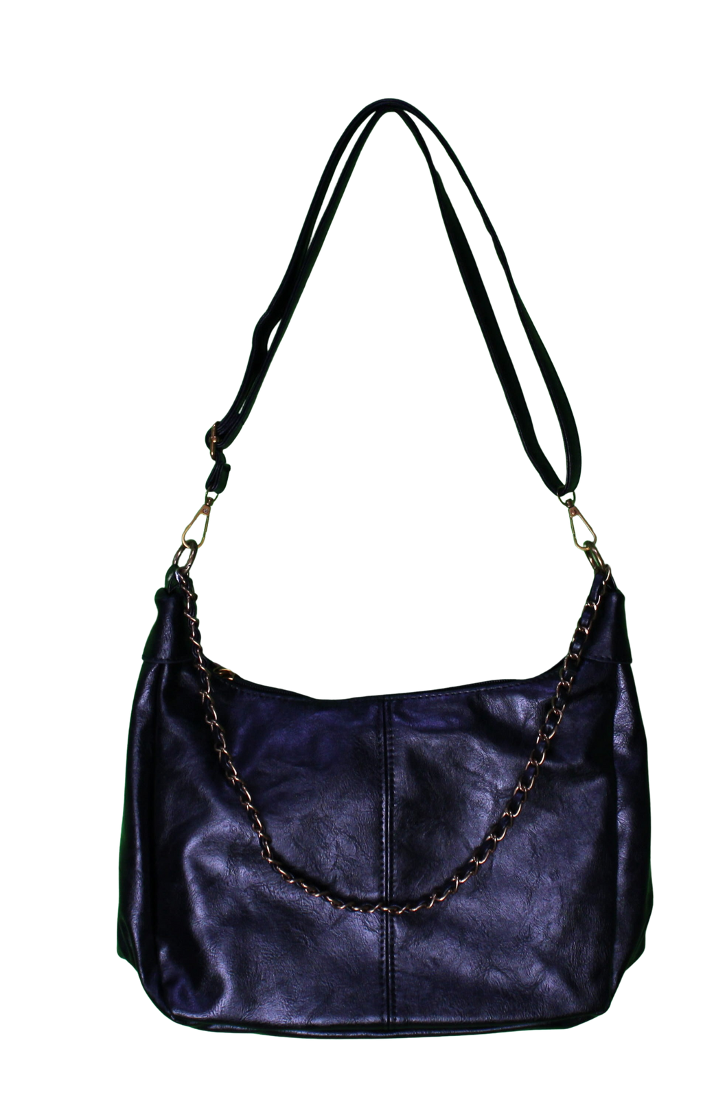 Hobo Shoulder Bag with Decorative Chain
