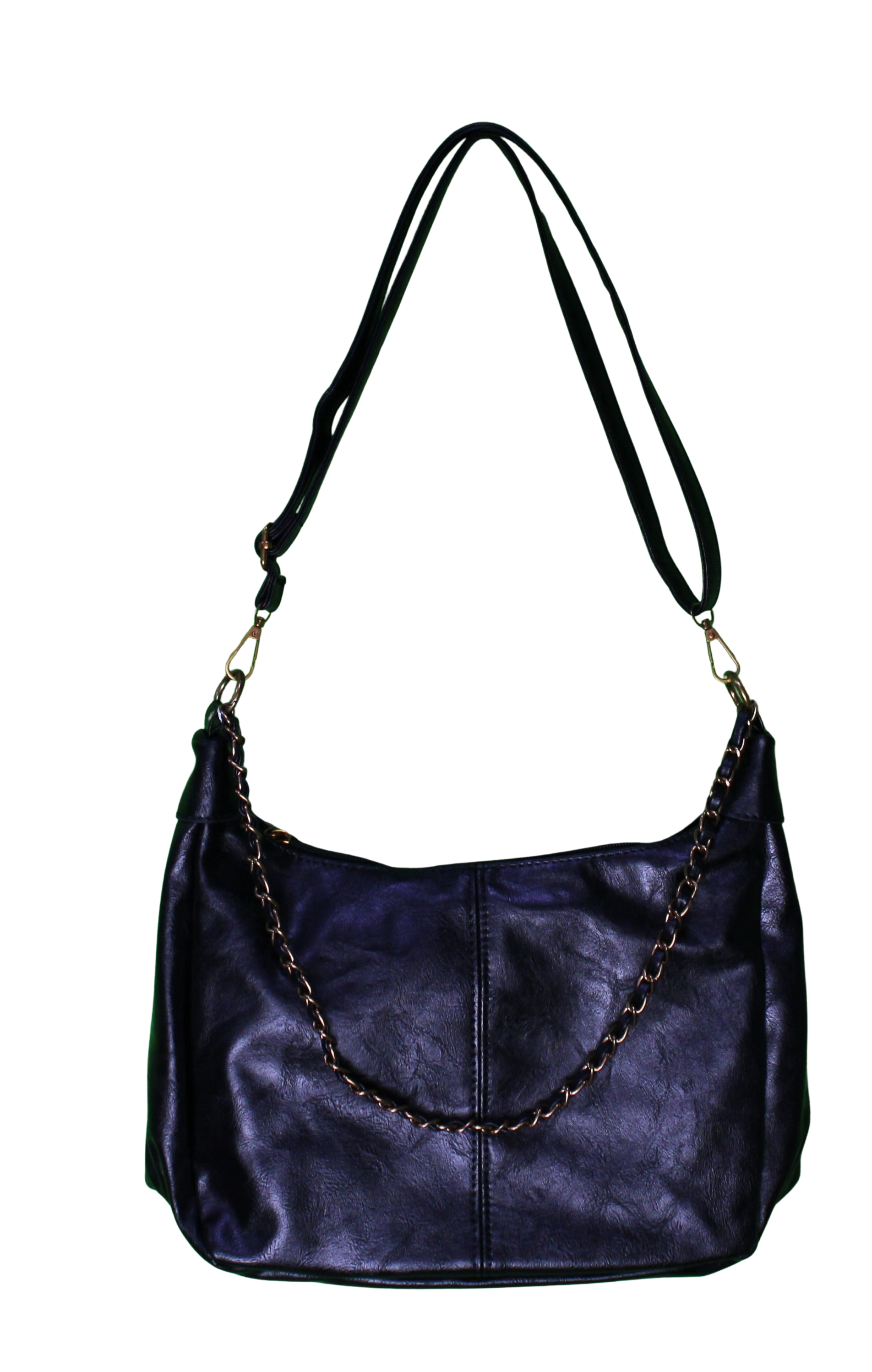 Hobo Shoulder Bag with Decorative Chain
