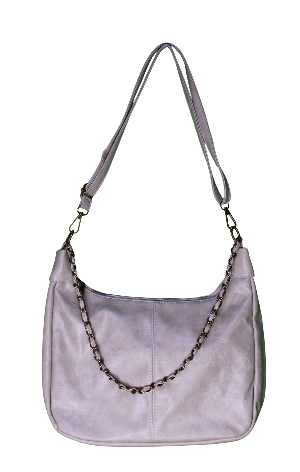 Hobo Shoulder Bag with Decorative Chain