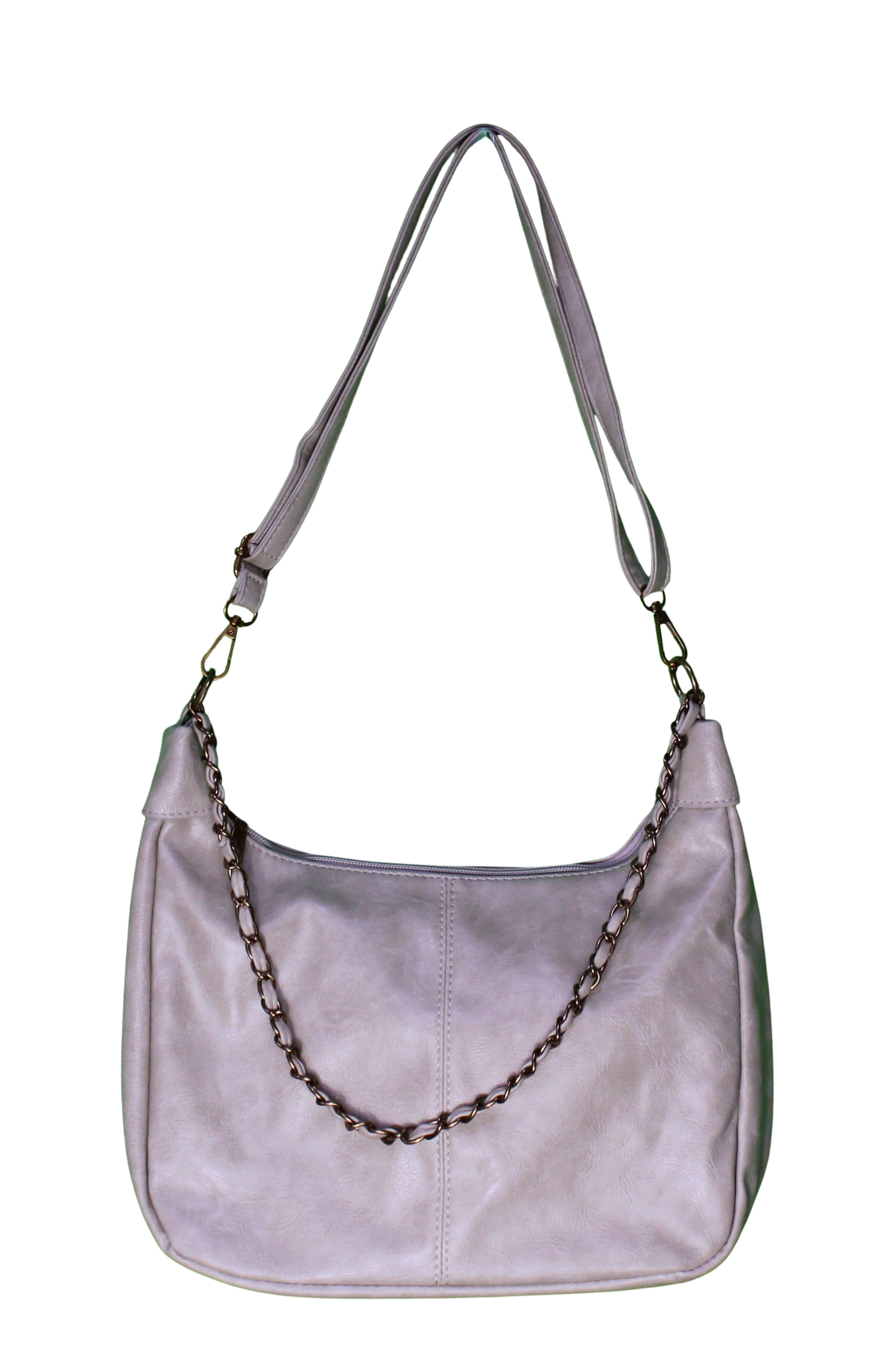 Hobo Shoulder Bag with Decorative Chain