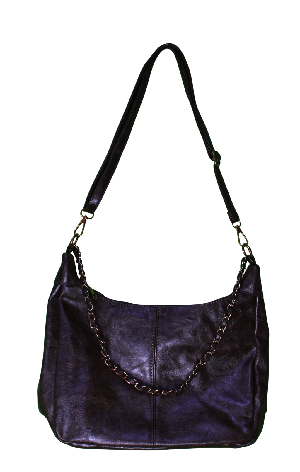 Hobo Shoulder Bag with Decorative Chain
